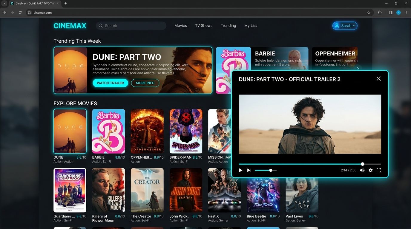 Movie Buff Central Cinematic Interface