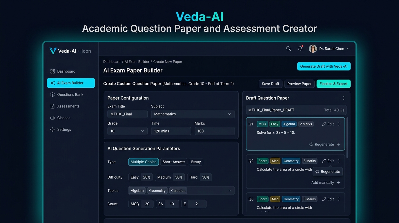 Veda-AI Academic Assessment & Question Paper Creator